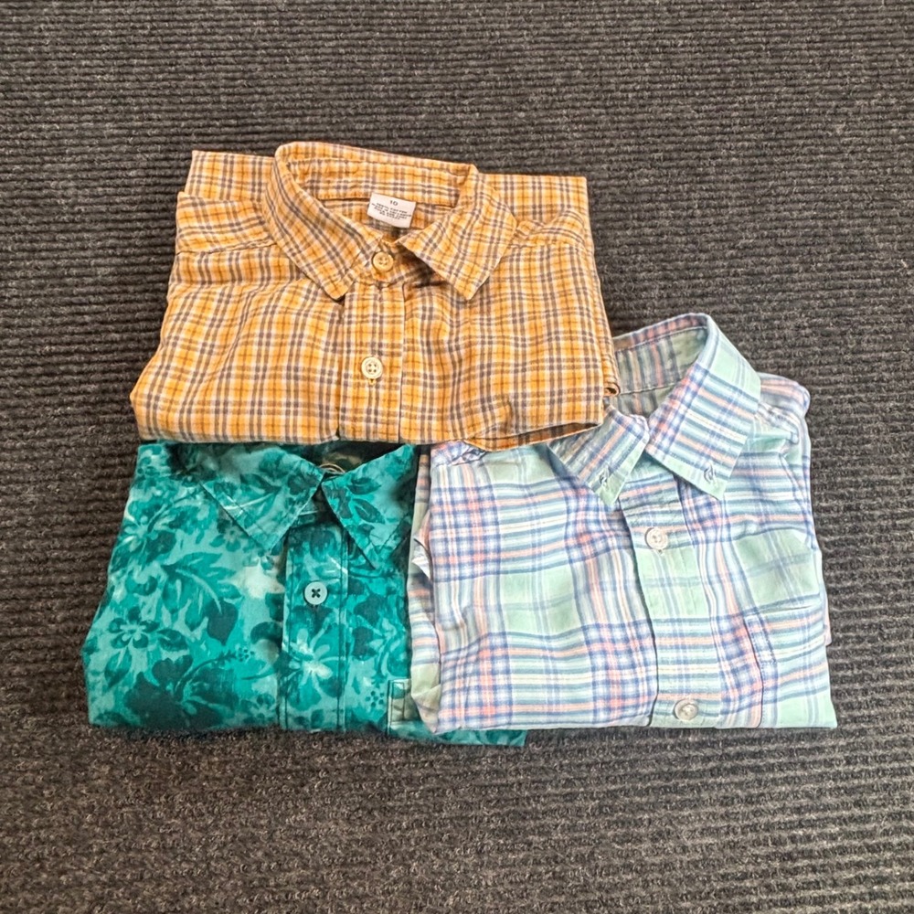 Boys Button Down Shirt Lot 3pc Old Navy Wonder Nation Class Club Size 8 10 12 - Picture 6 of 6